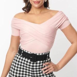 Unique vintage light pink bodysuit